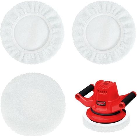 Lot de 3 Accessories Tampon de Polissage en Laine D'agneau, Pads de Polissage, (Ø 225 mm, Accessoire Ponceuses Excentriques) (1/4)