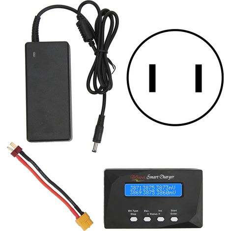 Battery Pack Balance Charger 60W Automatic Adjustment Digital Battery Balance Charger Discharger 100‑240V US Plug (1/5)