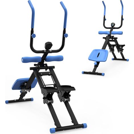 Stepper 2 in 1 e allenatore addominale pieghevole per home gym, nero e blu (1/5)