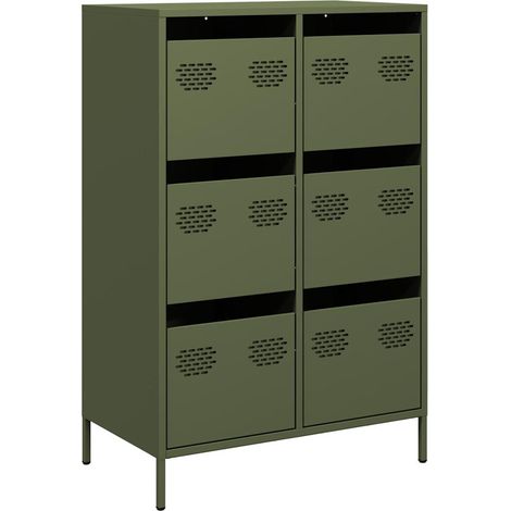 Maison Exclusive - Credenza Verde Oliva 68x39x101,5 cm in Acciaio