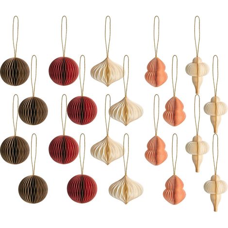 Weihnachtsbaumschmuck 20er Set STORA Papier Bunt (1/5)