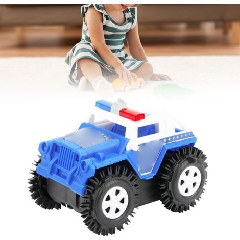 Camion électrique pour enfants avec manœuvres acrobatiques automatiques, style police, jouet pour garçons et filles, bleu et blanc. (1/5)