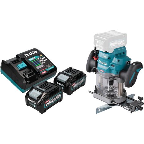 Makita RP 001 GM201 Défonceuse sans fil 40 V max. 12 mm Brushless + 2x batterie 4,0 Ah + chargeur (1/5)