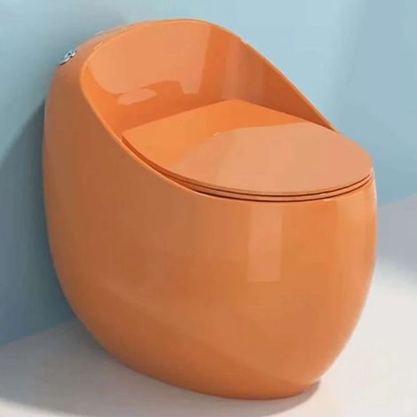 WC monobloc sans bride orange design – Abattant soft-close (1/5)