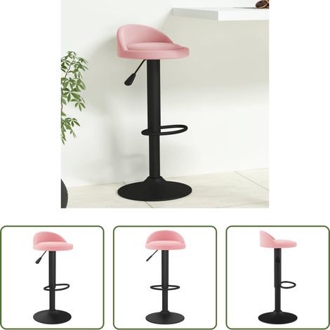 Chaise de bar - Tabouret de bar Rose Velours (1/5)