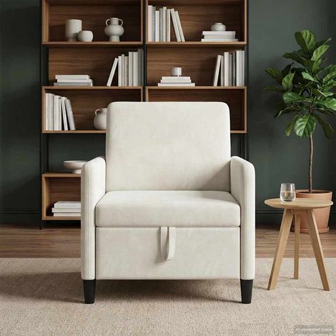 vidaXL Sofa avec rangement Crème 72 x 78 x 87 cm Polyester (1/5)