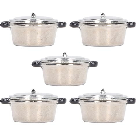 5 modèles de mini casseroles à soupe, jouets de cuisine simulés pour maison de poupée 1:12, accessoires de table pour grandes poupées (1/5)