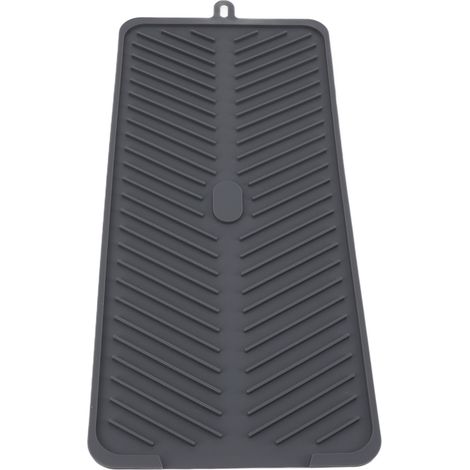 Tapis d'égouttage en silicone multifonctionnel, imperméable, pliable, résistant à la chaleur, en silicone épais, pour égoutter la vaisselle dans la cuisine ou le bar. (1/5)