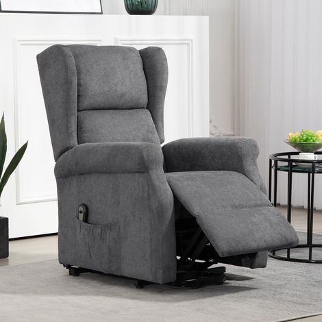 Relaxsessel, Aufstehhilfe, Liegefunktion, bis 200kg, 72,5x94x109cm, Dunkelgrau (1/5)