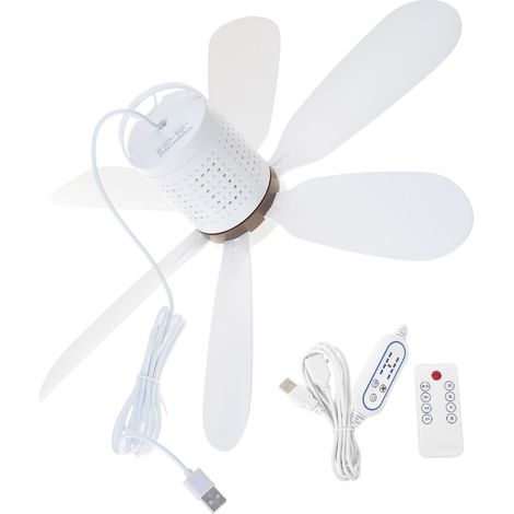 Mini ventilateur portable USB suspendu 40 cm, télécommande, 4 vitesses, fonctionnement silencieux, minuterie-AquaForge