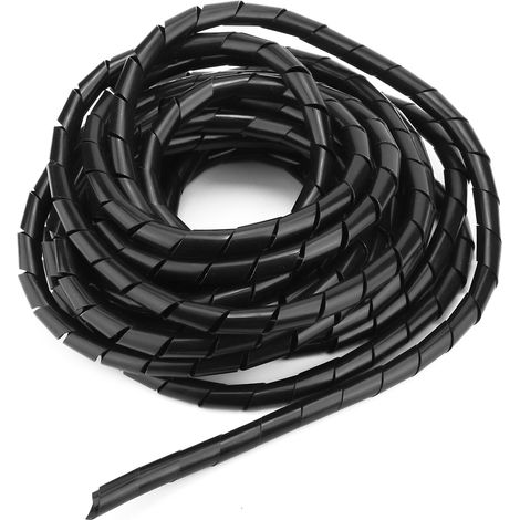 Lot de 2 gaines de protection spiralées en PP noir de 12 mm (1/5)