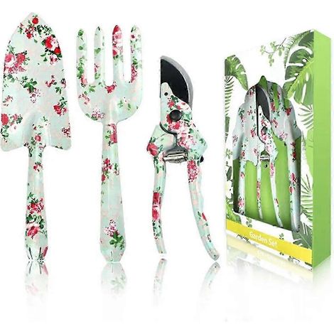 Ensemble d'outils de jardin, ensemble d'outils de jardin à main robustes, cadeaux de jardinage pour femmes, râteau cultivateur à main (1/5)