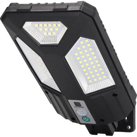 Luminaire solaire extérieur avec détecteur de mouvement, étanche IP64, 88 perles LED 2835, télécommande incluse, idéal pour allée et clôture (1/5)