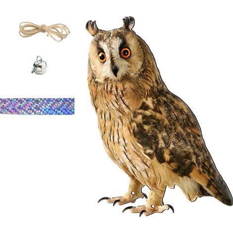 Pendentif cloche anti-oiseaux hibou (1/5)