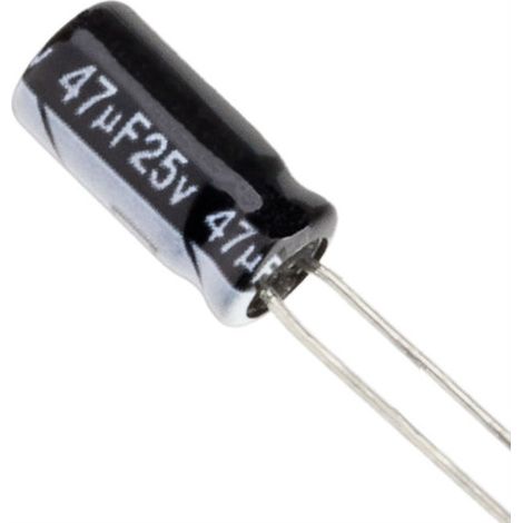 Condensatore elettrolitico 47uf 25v 105ªc 5x11mm 47mf25v/105/radiale