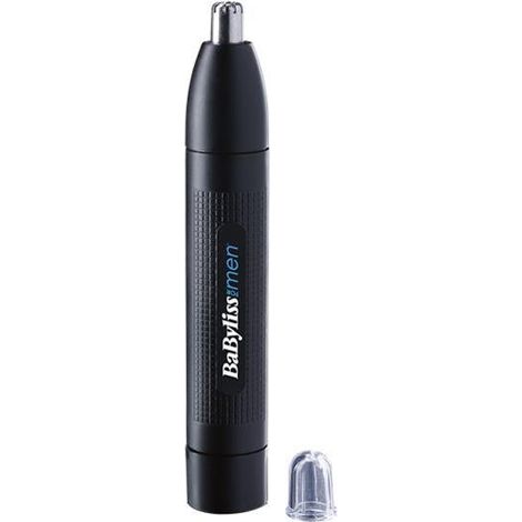 Tondeuse nez et oreilles à pile AA (non fournie)-Coupe circulaire-Tête détachable-Noir - BABYLISS (1/4)