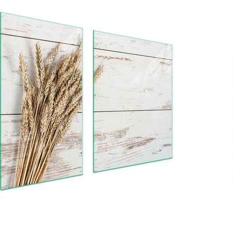 Assiette en verre et planche à découper en bois 100x52 (1/5)
