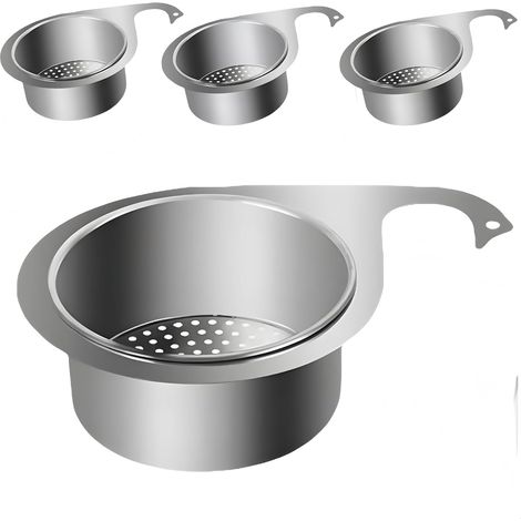 BEBUSINGOTO 3er-Set Küchenspülen-Siebe – Spülen-Sieb aus Edelstahl – Edelstahl-Filterkorb für Spülenarmatur (1/5)