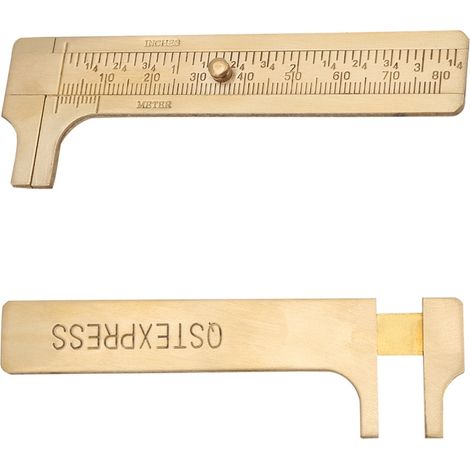 80-mm-Präzisionsmessschieber aus Messing, doppelte mm/Zoll-Skala, Schiebemessschieber-Messwerkzeug für Heimwerker und Mechaniker. (1/5)