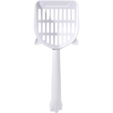 Pelle à litière pour chat, poignée antidérapante, lève-crottes pour chaton, pelle à tamis pour animaux de compagnie, outil de nettoyage pratique avec crochet arrière (1/5)