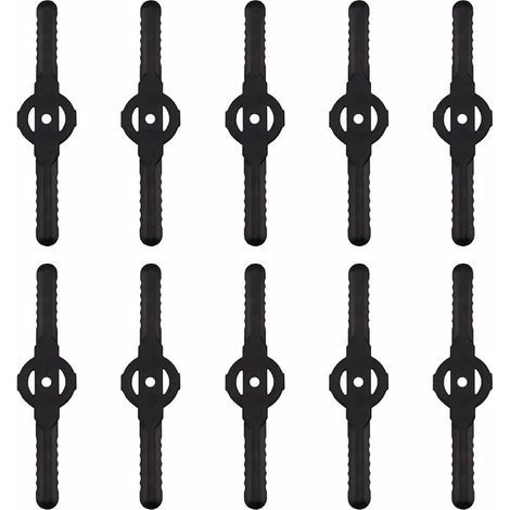 Lame plastique coupe bordure. 10 pcs Lames En Plastique Cutter Remplacer Pour ensemble doutils de coupe-herbe sans fil. remplacement de lames de coupe de tondeuse à gazon en plastique(noir) (1/5)