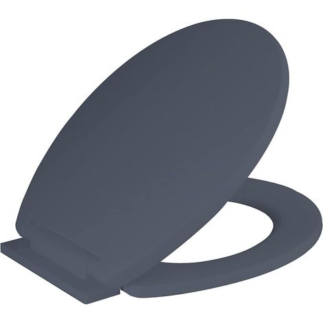 Siège de toilette gris à fermeture douce avec charnières réglables Siège de toilette LOO à dégagement rapide et facile à nettoyer, gris (1/5)