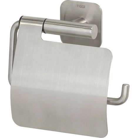 Tiger Colar Portarotolo con Coperchio, Acciaio Inox Spazzolato, Regolare (1/5)