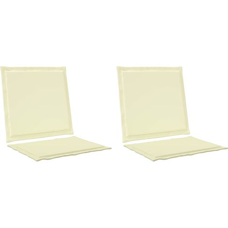 Sitz- und Rückenkissen 2 pcs Creme 47 x 45 x 2 cm Polyester vidaXL