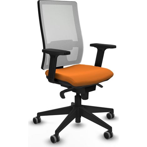 Horna sincro malla blanca similpiel naranja brazos 2D base piramidal  ruedas 65mm engomadas (1/5)