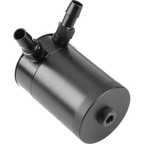 Récupérateur d'huile à déflecteur compact universel en alliage d'aluminium, 2 ports, noir (1/5)