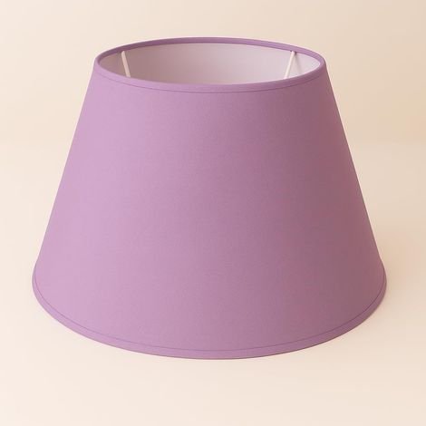 1 Abat-jour Conique, Tissu Coton, Doublure PVC Blanc, Pour Lampe Table Et Lampadaire, Lilas