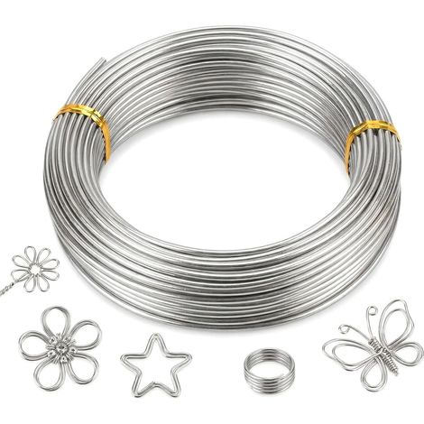 10m Fil de fer Souple Loisir Creatif Argent Fil Aluminium 3mm pour Les Travaux Manuels Les Sculptures l'artisanat d'art la Décoration les Bijoux les Couronnes les Plantes en Pot etc (1/5)