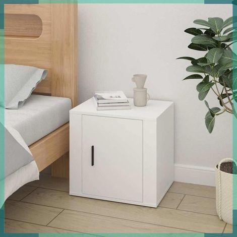 Tables de chevet - 816689 - Blanc - Bois d'ingénierie - 50 x 39 x 47 cm (1/5)