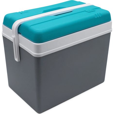 Kühlbox aus Kunststoff 35 Liter - dunkelgrau - Outdoor Thermobox mit Tragegriff