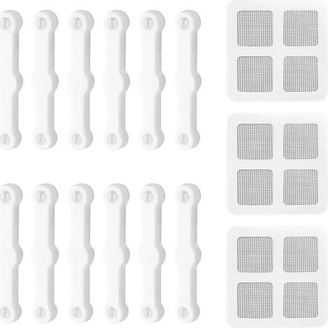 12 Pièces Clips de pour Moustiquaires de Fenêtres avec 3 Pièces Autocollants Réparation d'écran, Pas Perçage ou Serrage Requis, Néodyme pour Fixation Moustiquaire Fenêtre (1/5)