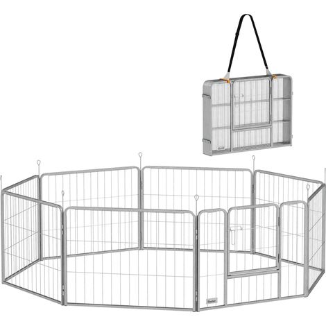 Enclos pour animaux, barrière pour chiens, aire de jeux pour animaux, réglable, en acier inoxydable (1/5)