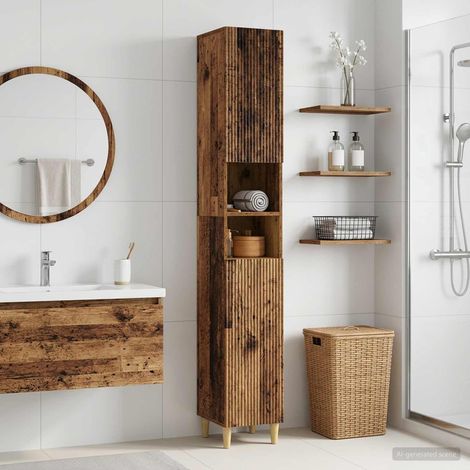 Armadio da Bagno con Ripiano Aperto ARNHEM Legno antico vidaXL (1/5)
