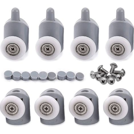 8 Pcs 23mm Galet Rouleau Roulette Roue pour Porte de Douche, Roulettes Coulissantes Porte Salle de Bain (1/5)