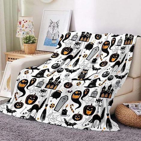Couverture d'Halloween 150 cm x 200 cm, idéale pour les lits de fête - 34 (1/4)