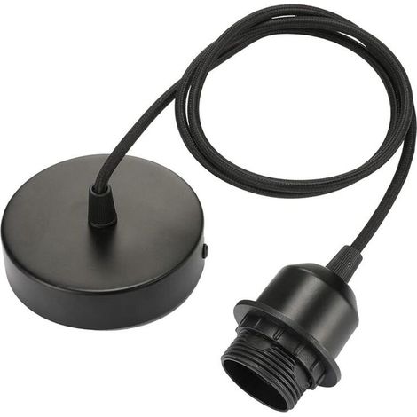 suspension E27 avec anneau à vis, câble tissu réglable 100cm, suspension compatible avec abat-jour (1/4)