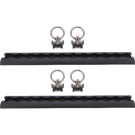 Aluminium, Construction en L Durable, s'adapte au Rail avec 4 Anneaux Réglables, Montage Polyvalent pour Motos et Camions (Black) (1/5)