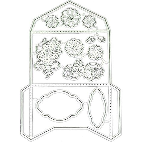Stanzformen für Blumenumschläge aus Metall, Prägevorlage, Schablone, Scrapbooking, DIY