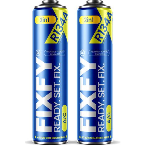 FIXFY 2in1 Klimaanlagen-Nachfüllgas 500ml - 2x GROSSE DOSE +70% R134a
