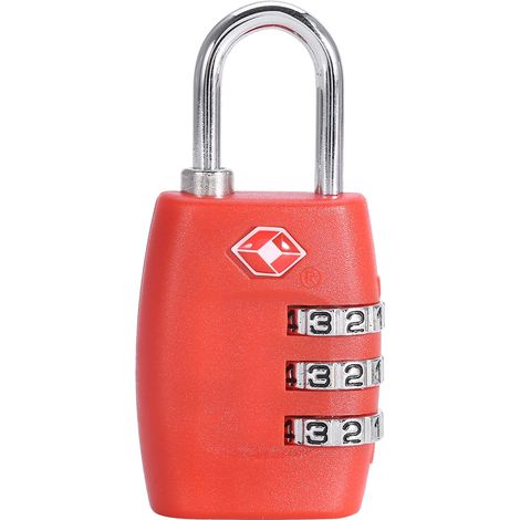 1 PC mode combinaison à 3 chiffres mot de passe voyage bagages valise serrure cadenas (rouge) (1/4)