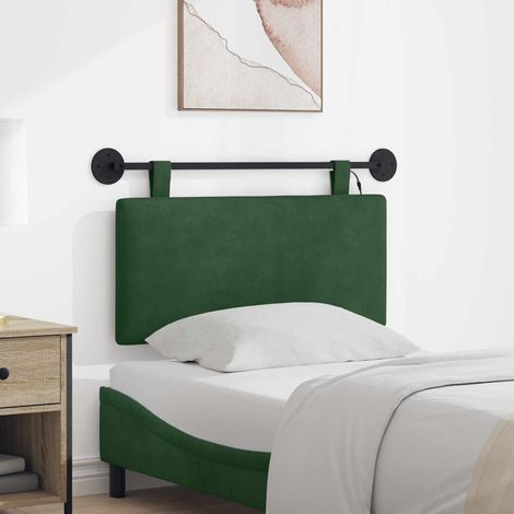 Tête de lit murale suspendue avec LED en velours côtelé vert jungle 90 x 55 cm - PANGIVO (1/5)
