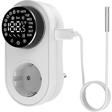 Thermostat LED WiFi 16A, prise thermostat électronique sans fil, régulateur de température avec commande vocale (1/5)