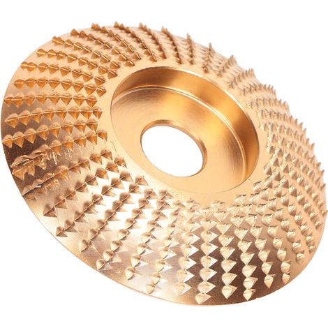 Set aus gebogenen, goldenen Schleifscheiben für Schleifmaschinen, Polier- und Schärfscheiben, ideal für Holzbearbeitung, Teetabletts und Formgebung. (1/5)