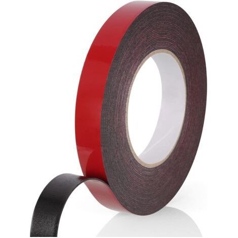 Scotch Double Face Extra Fort. 1 Rouleau (20MM10M) Noir Mousse PE Film Rouge Imperméable et ultra Résistant aux Hautes Températures Ruban de montage pour Voiture Fixation Maison et Bureau (1/5)