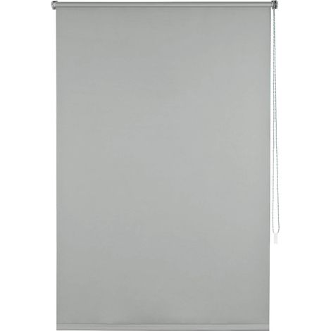 Store enrouleur occultant sans perçage 55 x 160 cm, gris, polyester et profilé aluminium (1/5)