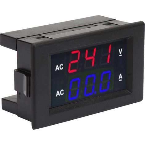 Wechselstrom-Voltmeter 100-300V, Amperemeter 0-10A mit digitaler LED-Anzeige (Rot + Blau) (1/5)